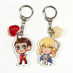 Porte-clés personnalisé en acrylique avec impression double face breloque en acrylique époxy pailleté avec attache pendentif bibelot en forme de cœur - Product Image 2