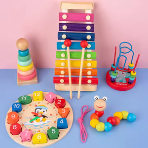 <span class=keywords><strong>Xylophone</strong></span> et piano <span class=keywords><strong>en</strong></span> <span class=keywords><strong>bois</strong></span> colorés avec logo personnalisé ensemble de jouets amusants et musicaux pour enfants cadeaux éducatifs pour bébés emballés dans un sac - Product Image 3