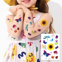 Autocollants 3D temporaires tatouages autocollants pour femmes enfants tatouage autocollant papillons et fleurs coloré corps Art qualité cosmétique
