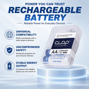Compatibilité universelle, batterie rechargeable au nickel-zinc 1,6 V AA 2000 mWh, pack de 2 pièces avec une sécurité accrue - Product Image 1