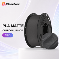 Filament PLA mat facile à imprimer, impression stable, 1,75 mm, faible odeur, noir, résultats fiables, 1 kg, enroulé soigneusement pour imprimante 3D FDM