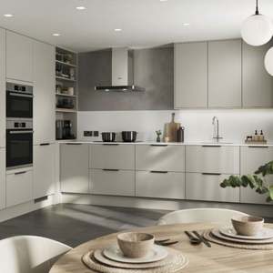 Cuisine personnalisée, armoires complètes en mélamine HMR, armoires de cuisine modulaires, design simple pour petite cuisine - Product Image 2