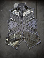 Costumes tendance pour chanteurs masculins, bars, discothèques, performances de DJ, veste personnalisée avec paillettes, cristaux, diamants, lentilles pour hommes