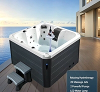 Spa extérieur moderne en acrylique avec bain à remous, massage par jets d'air, thermostat inclus