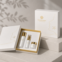 Boîte rigide de luxe avec couvercle et base personnalisés, ensemble de soins cosmétiques, boîte cadeau avec insert en mousse personnalisé