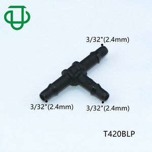 Konektor Pipa T Bentuk 3 Arah JU Plastic 3/32 inci ID Selang 2.4mm Mudah Dipasang dengan Ujung Berduri untuk Tinta Printer - Product Image 2