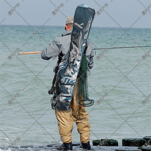 Bolsa de camuflaje para cañas de pescar, correa de hombro de doble capa de 128Cm para pesca en el mar, uso masculino al aire libre - Product Image 3
