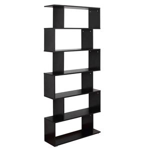 Estantería de madera asimétrica <span class=keywords><strong>para</strong></span> <span class=keywords><strong>libros</strong></span>, estantería negra <span class=keywords><strong>para</strong></span> biblioteca - Product Image 1