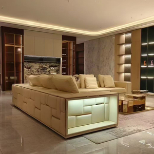 Cao cấp biệt thự 7 chỗ ngồi sang trọng phòng khách L hình dạng Modular sofa cắt đặt da lớn Giá góc sofa cho phòng khách - Product Image 5