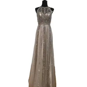 Serene Hill – robe de soirée de forme trapèze, tenue de soirée de standing, marron, perles, LA71085, vente en gros