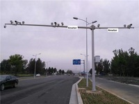 Support de poteau de caméra CCTV PTZ en acier galvanisé octogonal 6m 8m 10m 12m 15m pour caméras PTZ