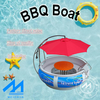 BBQ Boot Preis Wildwasser Freizeit Kunststoff Elektromotor Boote für Wasserpark Passagier Fähre BBQ Grill Donut Boote zu verkaufen