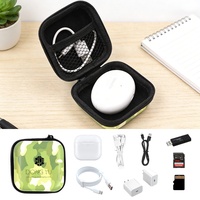 Vente chaude OEM Logo personnalisé Camouflage 7,5*7,5cm Boîte de rangement antichoc Haute qualité EVA et PU Étui rigide pour accessoires électroniques