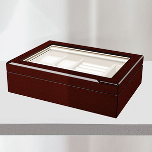Emballage DS, étiquetage personnalisé de la marque, grande capacité, rectangle moderne et élégant, ensemble de bijoux, présentoir en bois laqué piano - Product Image 2
