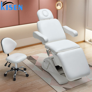 Table de beauté électrique Kisen en cuir PU, design moderne, appui-tête intégré, 3 moteurs, mobilier de salon, usage commercial - Product Image 1