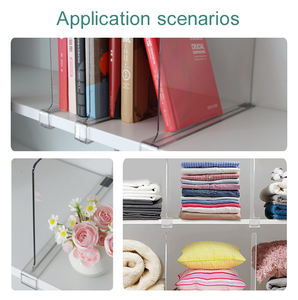 Étagères en bois pliables robustes et séparateur acrylique sac de livre diviseur d'étagère réglable en plastique placards de support de supermarché - Product Image 3