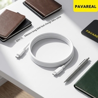 Câble USB 3.0 Type-C vers Type-C PAVAREAL 5M 66W 5A à charge rapide, gaine en PVC tressé pour smartphones et tablettes (PC)