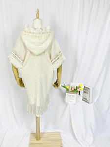 Femme Vintage <span class=keywords><strong>Plaid</strong></span> Tricoté Tassel <span class=keywords><strong>Poncho</strong></span> Châle Cape Bouton Cardigan Avec <span class=keywords><strong>Capuche</strong></span> - Product Image 5