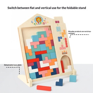 Gioco da Tavolo <span class=keywords><strong>Tetris</strong></span> in Legno, Classico Puzzle di Logica per Bambini con Blocchi Russi da Impilare ed Equilibrare - Product Image 3