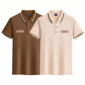 Polos pour hommes de haute qualité à prix compétitif en tissu polyester soyeux anti-rétrécissement avec logo personnalisé imprimé - Product Image 1