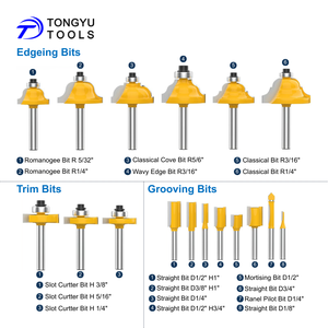 35 pcs 1/4 inch טונגסטן קרביד נתב קצת להגדיר עבור עץ, זמירה, grooving ו פרופיל קצה - Product Image 3