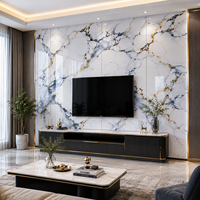 Panneau de revêtement mural en PVC, panneau décoratif en marbre UV, feuille haute brillance pour la conception d'intérieur moderne des hôtels et des maisons