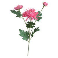Bunga Dahlia Sutra Modern 3 Tangkai Berkualitas Tinggi Xiyue, Warna Putih Mekar Penuh 65cm, untuk Dekorasi Rumah, Komersial, dan DIY Floral