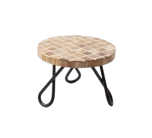 Black Metal Frame <b>Cake</b> <b>Stand</b> with Natural Wooden Top Shape Hotel Restaurant Decor <b>Cake</b> Tools <b>Set</b> for Serving Desserts - Product Image 1