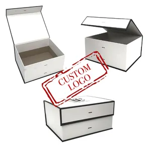 कस्टम कार्डबोर्ड अबाया पीआर बॉक्स फोल्डिंग फ्लैप ढक्कन पैकेजिंग कपड़े कागज चुंबकीय उपहार बॉक्स सफेद