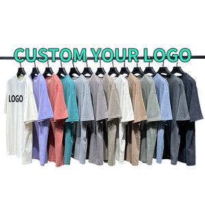 Venta al por mayor logotipo personalizado hombres mujeres en blanco Digital DGT impresión de gran tamaño Vintage lavado ácido 100% algodón camiseta - Product Image 2