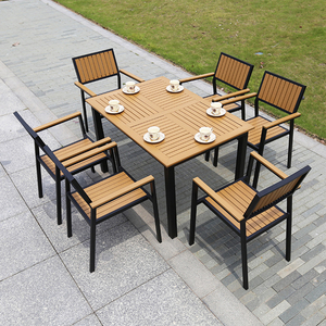 UPTOP – ensemble <span class=keywords><strong>de</strong></span> Table à manger <span class=keywords><strong>en</strong></span> <span class=keywords><strong>plastique</strong></span> et bois, facile à <span class=keywords><strong>nettoyer</strong></span> par tous les temps, Tables et <span class=keywords><strong>chaises</strong></span> d'extérieur - Product Image 6