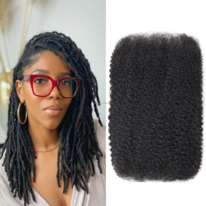 ANNA <span class=keywords><strong>Capelli</strong></span> Umani Naturali Neri 8-18 Pollici, Remy Pre-stirati Afro Kinky per Trecce e Intrecciature - Product Image 3