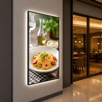 Panneau publicitaire en verre trempé résistant aux rayures, en alliage d'aluminium fin, pour menu de restaurant, affichage pour les restaurants de restauration rapide