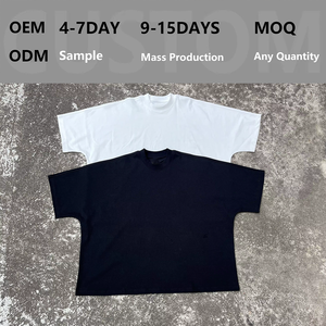 T-Shirt <span class=keywords><strong>di</strong></span> alta qualità fornitore <span class=keywords><strong>di</strong></span> abbigliamento da strada Cropped Boxy Fit t-Shirt con stampa personalizzata logo oversize 275G t-Shirt per gli uomini - Product Image 1