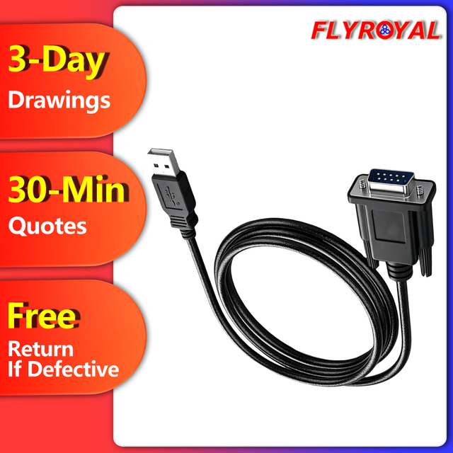 OEM ODM USB 2.0 to RS232 DB9 Female Serial Adapter Cable Wire Harness for PLC Industrial