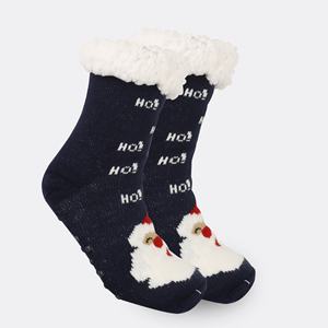 Automne <span class=keywords><strong>hiver</strong></span> femmes épaissi doublé polaire chaussettes de noël tricoté dessin animé sol sommeil tapis maternité chaussettes neige chaussettes - Product Image 6