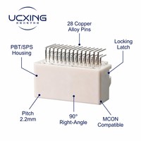 Connecteur automobile 1318382-2 WX-110D 28 broches, angle droit 90 degrés, pas de 2,2 mm, 2,5 A, 12 V, PBT UL94 V-0, OEM ODM personnalisé