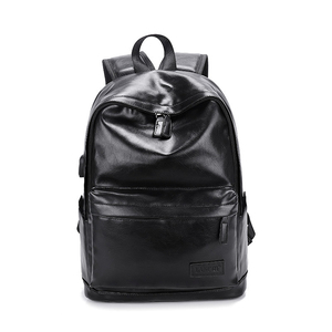 <strong>Black</strong> Student Business Travel <strong>Leather</strong> Smart Laptop Bag Slim Men Waterproof <strong>Backpack</strong> Wholesale - Product Image 3
