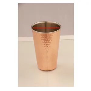 Luxury Copper Stainless Steel hammered Drinking Water Glass For Human Health