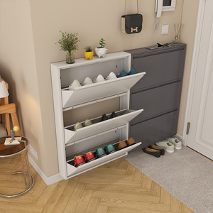 ตู้เก็บรองเท้าเหล็กกันสนิมทนทานชั้นวางรองเท้าโลหะแบบเปิดประทุนพร้อมพื้นที่เก็บของขนาดใหญ่สำหรับใช้ในบ้านหรืออพาร์ตเมนต์ระยะยาว - Product Image 5