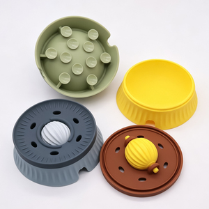 Silicone Slow Feeding Dog Bowl with Ball, Food Grade Pet Slow <b>Feeder</b> Suction Base Non Slip Interactive for Small Dogs <b>Cats</b> - Product Image 2
