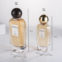 Flacon de parfum de luxe, nouveau design, 50ml 100ml, en verre transparent rectangulaire à base lourde, avec pulvérisateur et capuchon rond