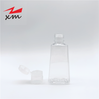 Flacon de gel désinfectant pour les mains en plastique transparent portable de 30 ml et 60 ml, emballage pour soins de la peau, flacon à presser avec bouchon rabattable