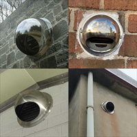 Grille d'aération murale extérieure en acier inoxydable 304 étanche, type nez de bœuf, ronde