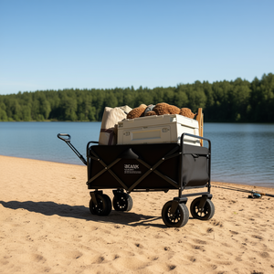 Beank Foldable Beach Cart 300L 8-Inch Wheels Large Capacity Outdoor Camping <b>Travel</b> <b>Trailer</b> for 4 Person - Product Image 2