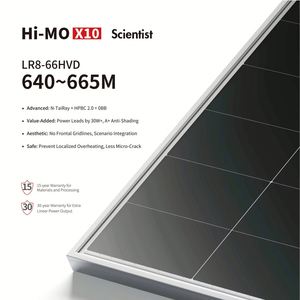 Paneles Solares Longi HI-MO 7 640w LR7-72HVD Tipo N 650w 655w 640w TOPCon con Garantía de 25 Años, Bifaciales, de Vidrio, Venta al Por Mayor - Product Image 1