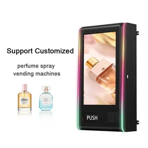 Máquina de venda automática de perfume inteligente para parede, com design personalizado, com cartão e moeda, novidade