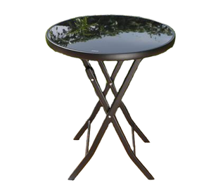 Table ronde pliante moderne en métal pour l'extérieur avec pieds pliables, portable pour les événements hôteliers et l'utilisation en terrasse - Product Image 1