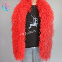 Qualité artisanat fête vêtements robe manchette couture mariage décor Plumes châle en vrac teint 10 plis plume d'autruche Boa