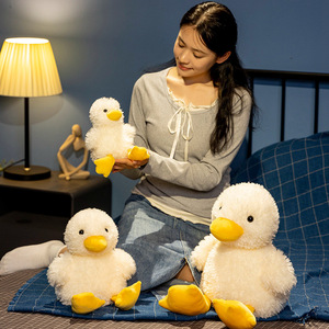 Peluche de Pato Blanco Esponjoso, Peluche de Patito <span class=keywords><strong>Amarillo</strong></span>, Pato Negro con Palomitas de Maíz, Estilo Personalizado - Product Image 4